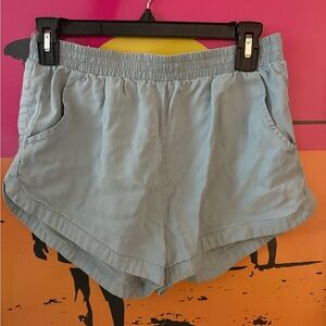 Sky Blue Quiet Storm Women's Linen Shorts